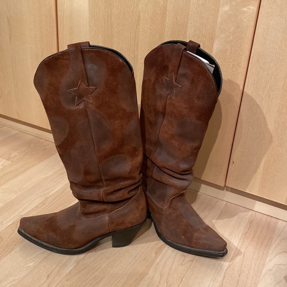 Size 7 Dingo brown brushed leather cowgirl boots - Picture 2 of 7